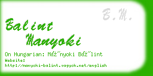 balint manyoki business card